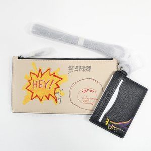 Coach X Jean Michel Basquiat Men's Pouch Trio NWT C5602
